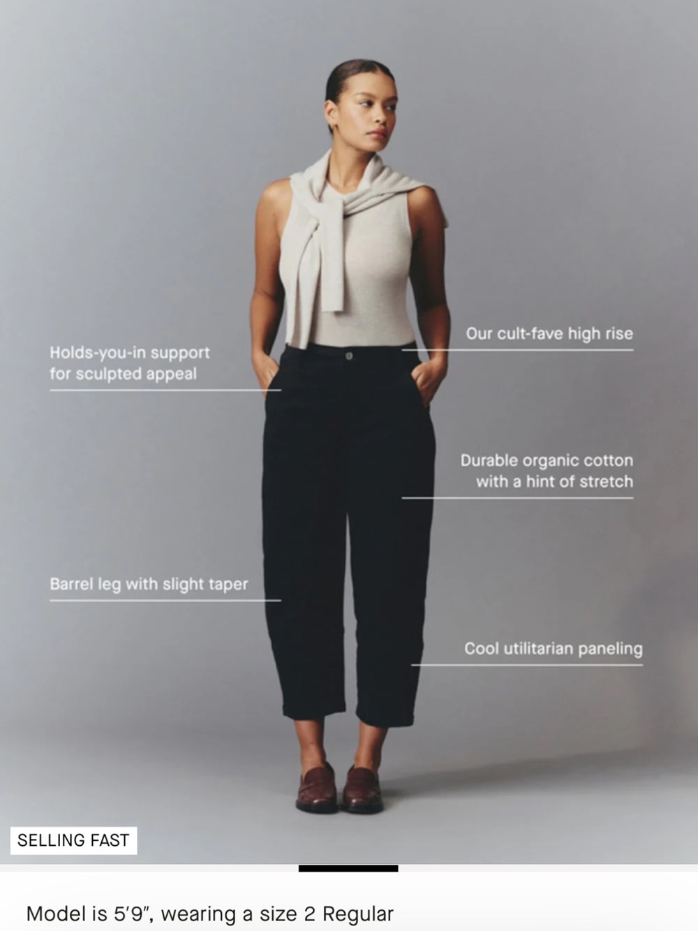 Everlane utility barrel pant in olive green - Picture 3 of 7